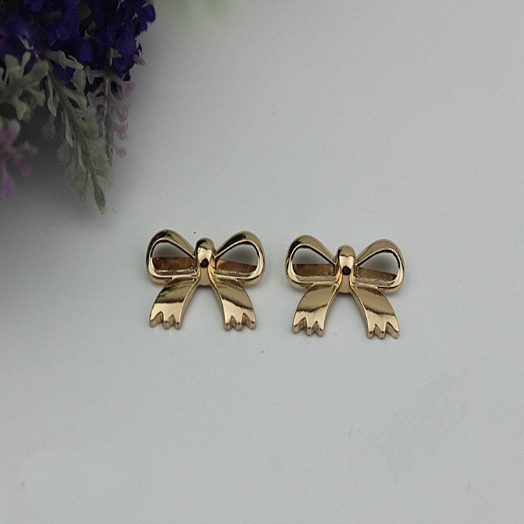 Bowknot Purse Label 1/10pcs Bag Hardware Charm Rose Gold Silver Black Handmade Purse Handbag Making Metal Decoration 30mm Wholesale Supplies