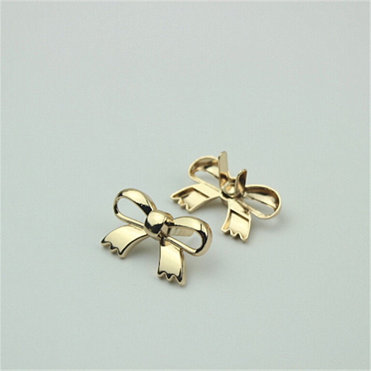 Bowknot Purse Label 1/10pcs Bag Hardware Charm Rose Gold Silver Black Handmade Purse Handbag Making Metal Decoration 30mm Wholesale Supplies