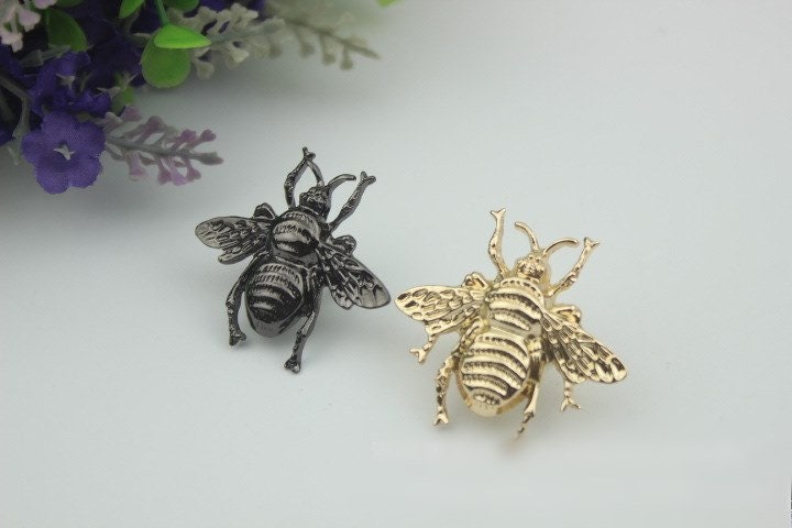 Beetle Purse Label 1/10pcs Bag Hardware Charm Gold Gunmetal Handmade Purse Handbag Making Metal Decoration 38mm 1 1/2" Wholesale Supplies