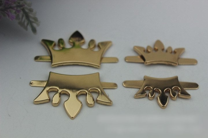 Crown Shaped Purse Label 1/10pcs Bag Hardware Charm Light Gold Handmade Purse Handbag Making Metal Decoration 30mm 1 1/4" Wholesale Supplies