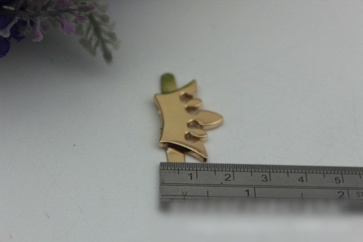 Crown Shaped Purse Label 1/10pcs Bag Hardware Charm Light Gold Handmade Purse Handbag Making Metal Decoration 30mm 1 1/4" Wholesale Supplies