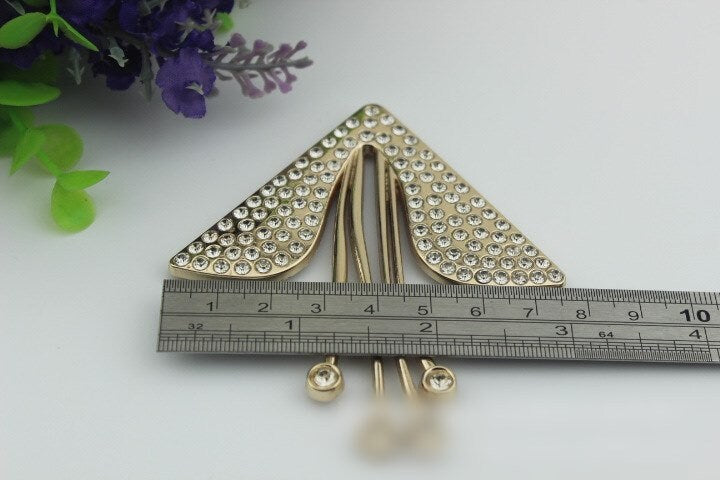 Flowers Purse Label 1/10pcs Bag Hardware Charm Light Gold Handmade Purse Handbag Making Metal Decoration 80mm 3 1/8" Wholesale Supplies