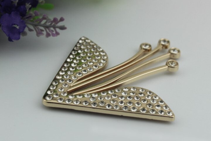 Flowers Purse Label 1/10pcs Bag Hardware Charm Light Gold Handmade Purse Handbag Making Metal Decoration 80mm 3 1/8" Wholesale Supplies