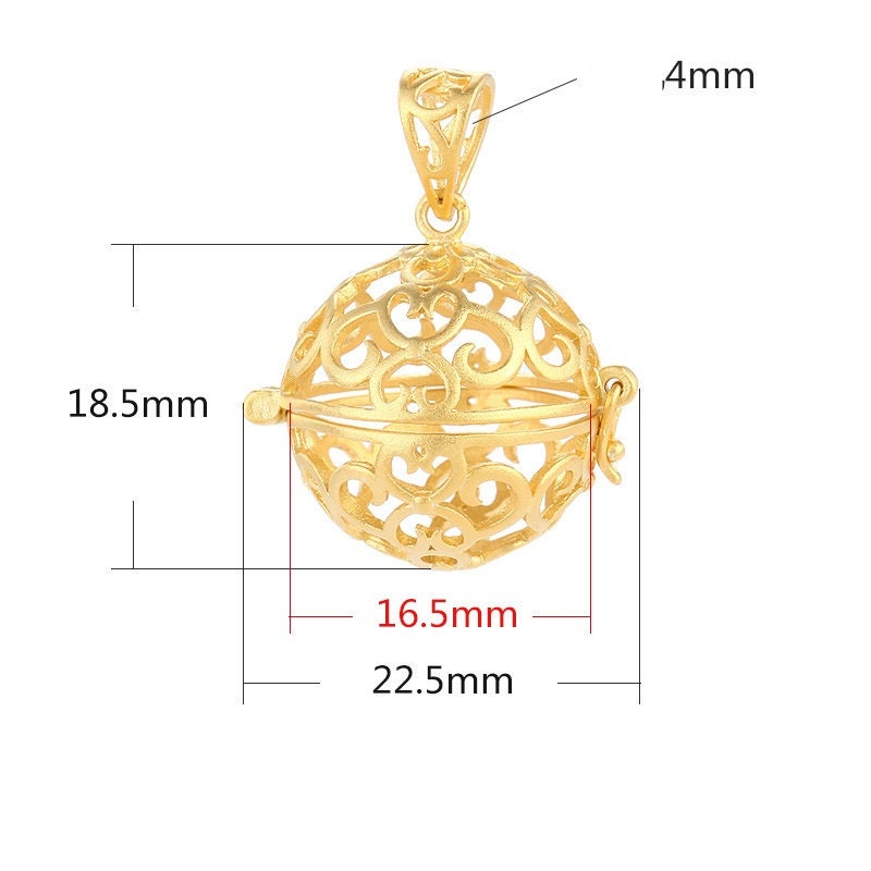 Ball Pendant Blank Setting Openwork Sterling Silver Rose White Gold Fine 925 8-15 mm For One Pearl Bead No Prongs DIY Jewelry Wholesale