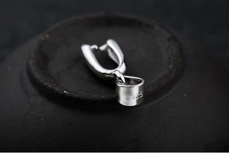 Buckle Clip Pendant Setting Bezel Sterling Silver White Rose Gold Fine 925 3 4 5 6 mm For One Bead Stone No Prongs DIY Jewelry Wholesale