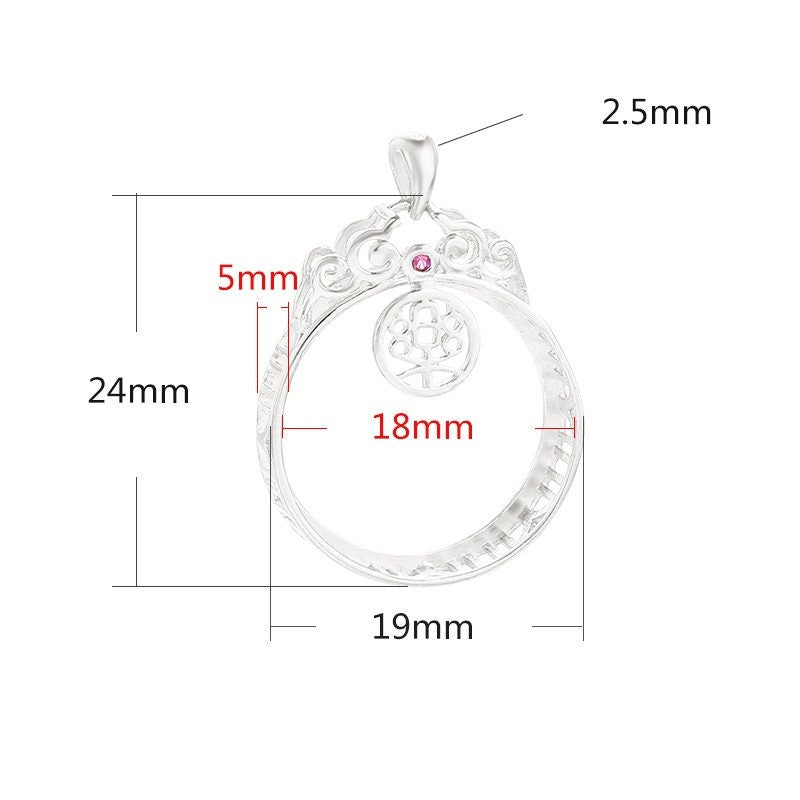 Vintage Round Base Pendant Setting Tray Bulk Sterling Silver Rose Gold Fine 925 18 mm For One Stone Gemstone No Prongs DIY Jewelry Wholesale