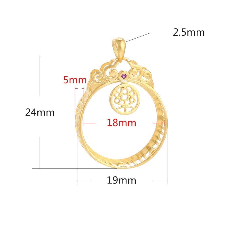 Vintage Round Base Pendant Setting Tray Bulk Sterling Silver Rose Gold Fine 925 18 mm For One Stone Gemstone No Prongs DIY Jewelry Wholesale