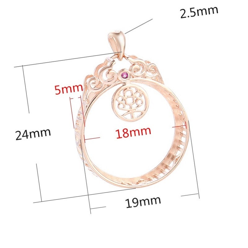 Vintage Round Base Pendant Setting Tray Bulk Sterling Silver Rose Gold Fine 925 18 mm For One Stone Gemstone No Prongs DIY Jewelry Wholesale