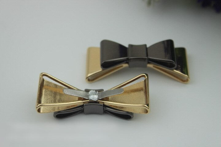 Bow-Knot Purse Label 1/10pcs Bag Hardware Charm Gold Gunmetal Handmade Purse Handbag Making Metal Decoration 50mm 2" Wholesale Supplies