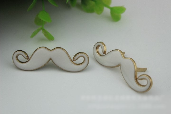 Fanny Mustache Purse Label 1/10pcs Bag Hardware Charm White Black Handmade Purse Handbag Making Metal Decoration 50mm 2" Wholesale Supplies