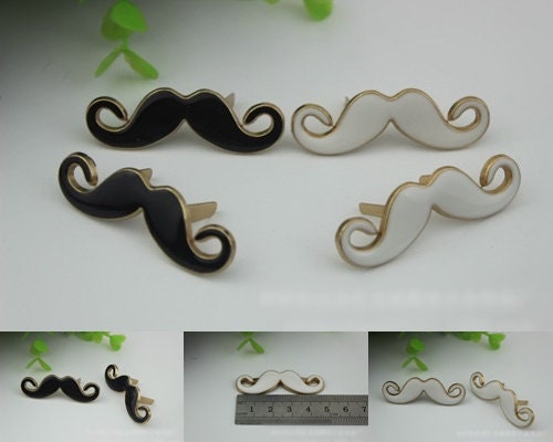 Fanny Mustache Purse Label 1/10pcs Bag Hardware Charm White Black Handmade Purse Handbag Making Metal Decoration 50mm 2" Wholesale Supplies