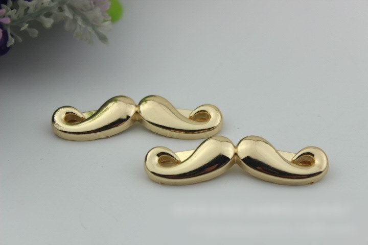 Fanny Mustache Purse Label 1/10pcs Bag Hardware Charm Light Gold Handmade Purse Handbag Making Metal Decoration 52mm 2" Wholesale Supplies