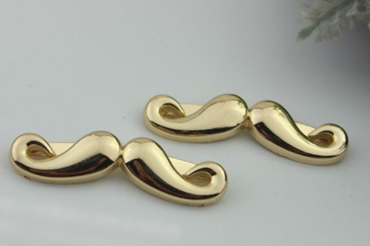 Fanny Mustache Purse Label 1/10pcs Bag Hardware Charm Light Gold Handmade Purse Handbag Making Metal Decoration 52mm 2" Wholesale Supplies