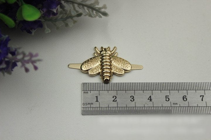 Beetle Purse Label 1/10pcs Bag Hardware Charm Gold Silver Gunmetal Handmade Purse Handbag Making Metal Decoration 30mm Wholesale Supplies