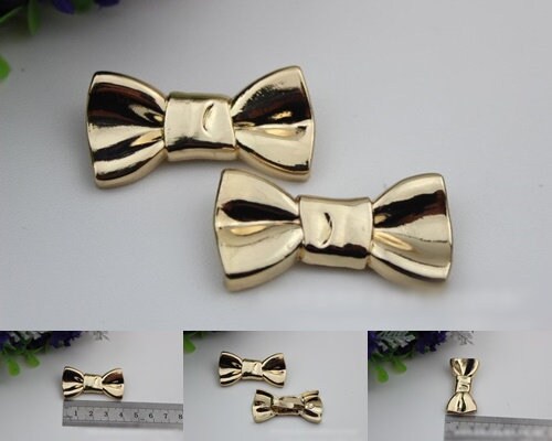 Bow-Knot Purse Label 1/10pcs Bag Hardware Charm Light Gold Handmade Purse Handbag Making Metal Decoration 40mm 1 5/8" Wholesale Supplies