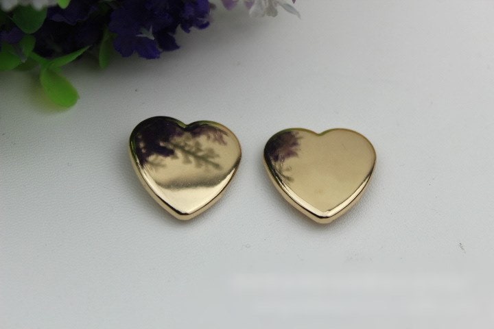 Heart Shaped Purse Label 1/10pcs Bag Hardware Charm Light Gold Handmade Purse Handbag Making Metal Decoration 25mm 1" Wholesale Supplies