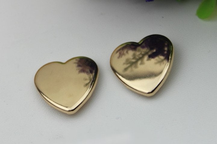 Heart Shaped Purse Label 1/10pcs Bag Hardware Charm Light Gold Handmade Purse Handbag Making Metal Decoration 25mm 1" Wholesale Supplies