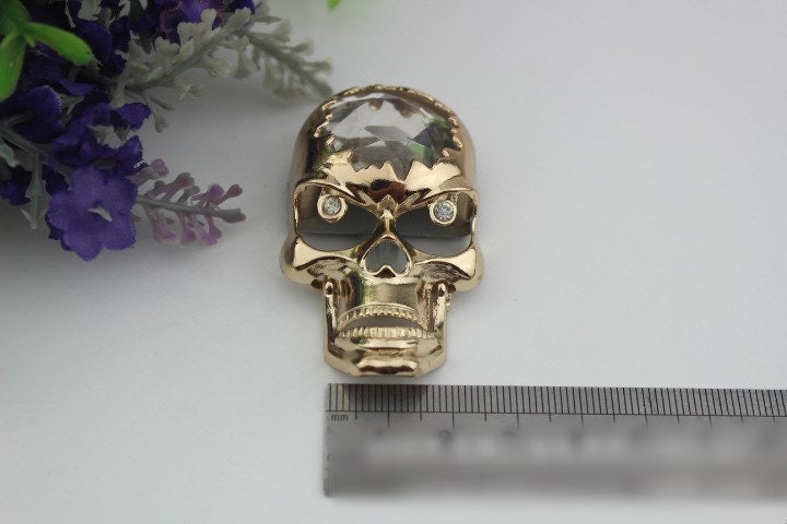 Skull Shaped Purse Label 1/10pcs Bag Hardware Charm Gold Gunmetal Handmade Purse Handbag Making Metal Decoration 55mm Wholesale Supplies