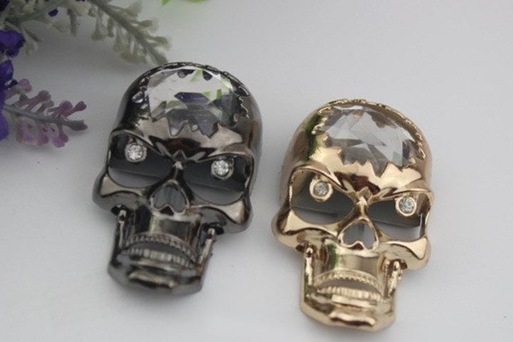 Skull Shaped Purse Label 1/10pcs Bag Hardware Charm Gold Gunmetal Handmade Purse Handbag Making Metal Decoration 55mm Wholesale Supplies