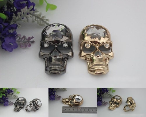 Skull Shaped Purse Label 1/10pcs Bag Hardware Charm Gold Gunmetal Handmade Purse Handbag Making Metal Decoration 55mm Wholesale Supplies