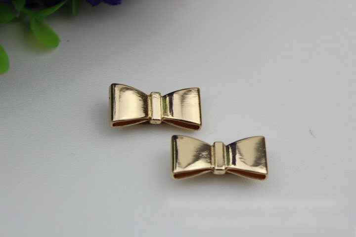 Bow-Knot Purse Label 1/10pcs Bag Hardware Charm Light Gold Handmade Purse Handbag Making Metal Decoration 25mm 1 Inch Wholesale Supplies