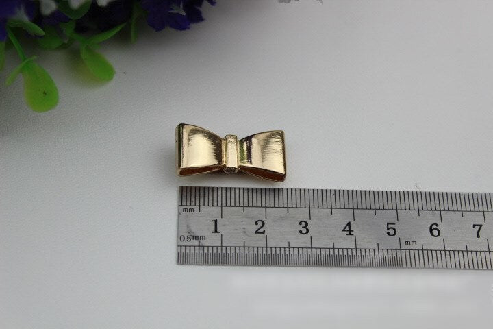 Bow-Knot Purse Label 1/10pcs Bag Hardware Charm Light Gold Handmade Purse Handbag Making Metal Decoration 25mm 1 Inch Wholesale Supplies