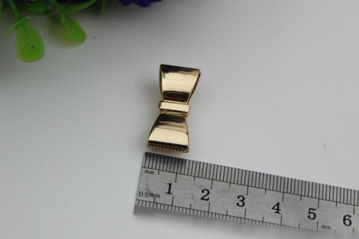 Bow-Knot Purse Label 1/10pcs Bag Hardware Charm Light Gold Handmade Purse Handbag Making Metal Decoration 25mm 1 Inch Wholesale Supplies