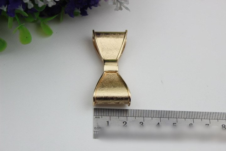 Bow-Knot Purse Label 1/10pcs Bag Hardware Charm Light Gold Handmade Purse Handbag Making Metal Decoration 50mm 2" Bulk Wholesale Supplies