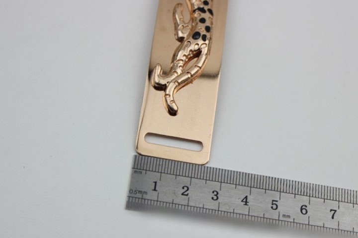 Cheetah Rectangle Purse Label 1/10pcs Bag Hardware Charm Gold Handmade Purse Handbag Making Metal Decoration 120mm 4 3/4" Wholesale Supplies