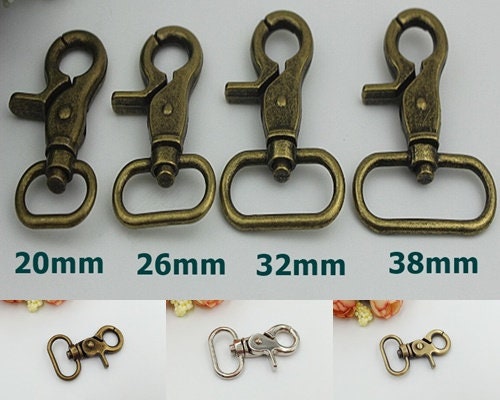 Trigger Snap Clasp Hook 20 25 30 40mm 1 inch Metal Spring Lobster Clasp Clip Purse Bag Handbag Webbing Strap Handle Rings DIY Wholesale Bulk