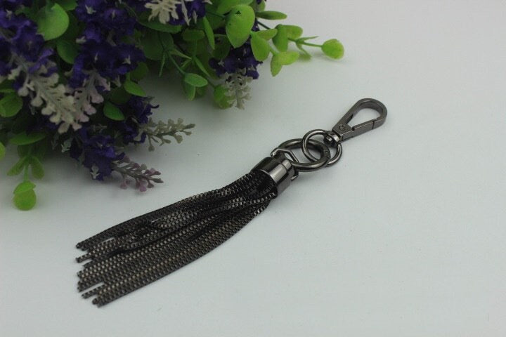 Metal Tassel Keychain 150 120 100mm Alloy Metal Spring Trigger Lobster Clasp Clip Purse Bag Handbag Strap Jewelry Key Ring DIY Wholesale