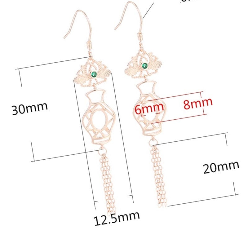 Flower Chain Oval Base Earrings Hook Blank Setting Sterling Silver Rose Gold Fine 925 6x8 mm For One Stone Four Prongs DIY Jewelry Wholesale