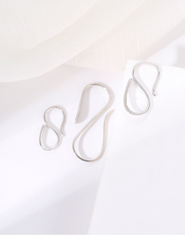 Earrings Hook Blank Setting Vintage Buckle Sterling Silver Gold Fine 925 9-17mm For One Stone Gemstone No Prongs DIY Jewelry Wholesale