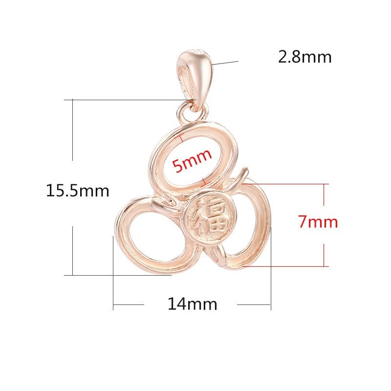 Clover Flower Oval Base Pendant Setting Blank Sterling Silver Rose Gold Fine 925 5x7 mm For Three Stones No Prongs DIY Jewelry Wholesale