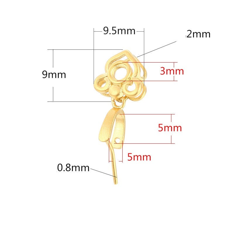 Blank Pendant Setting 18k Gold Vermeil Sterling Silver Flower Buckle Clip 925 3x3 5x5mm Two Gemstones No Prongs DIY Jewelry Wholesale