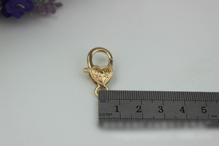 Heart Pattern Swivel Lever Snap Hook 1/10pcs Bag Hardware Metal Spring Trigger Lobster Clasp Clip Light Gold 25 3 mm Purse Handbag Making