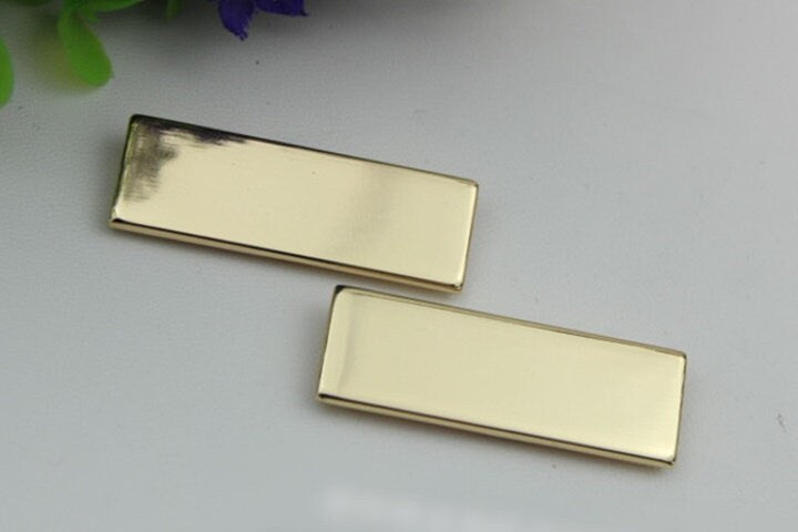 Rectangle Purse Label 44mm 1 3/4" Bag Hardware Charm Light Gold Handmade Purse Handbag Making Metal Decoration Wholesale Supplies