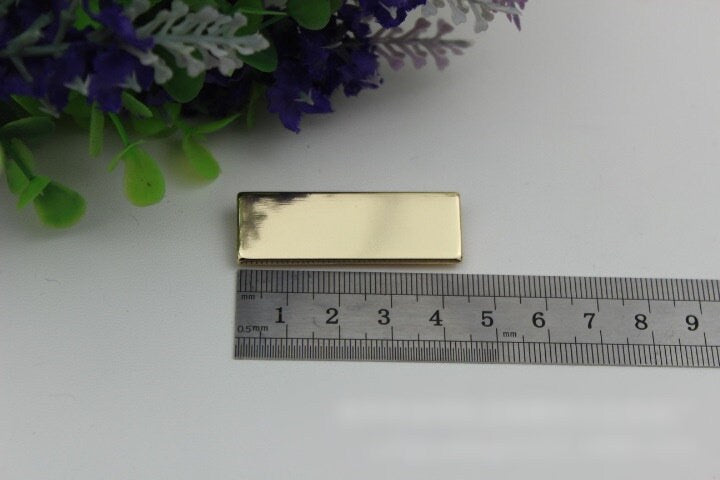 Rectangle Purse Label 44mm 1 3/4" Bag Hardware Charm Light Gold Handmade Purse Handbag Making Metal Decoration Wholesale Supplies