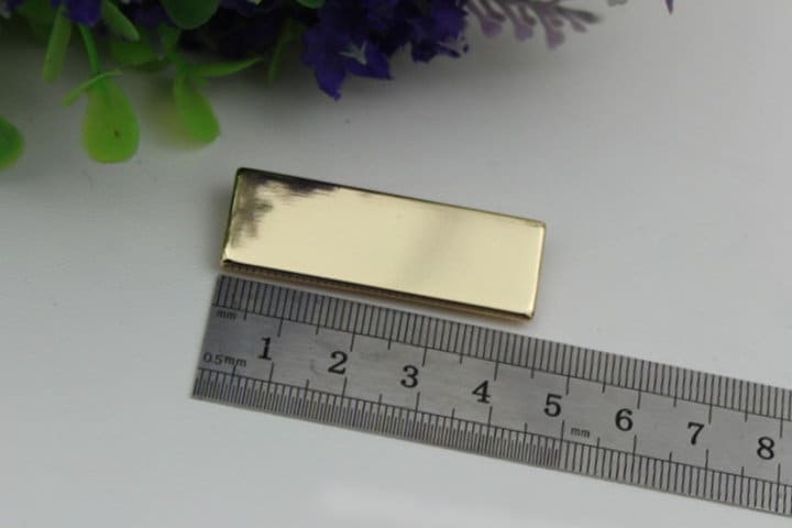 Rectangle Purse Label 44mm 1 3/4" Bag Hardware Charm Light Gold Handmade Purse Handbag Making Metal Decoration Wholesale Supplies