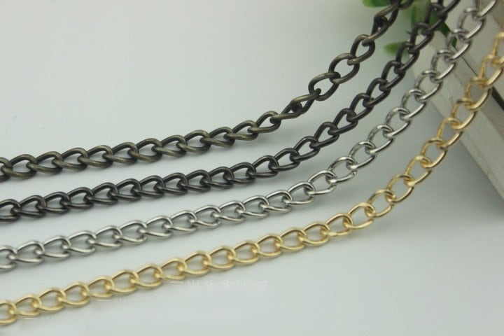 Purse Chain Bag Hardware Metal Crossbody Gold Silver Gunmetal Bronze Brass Vintage Strap Handle Handbag Curb Clutch Making Metal 100cm 39"