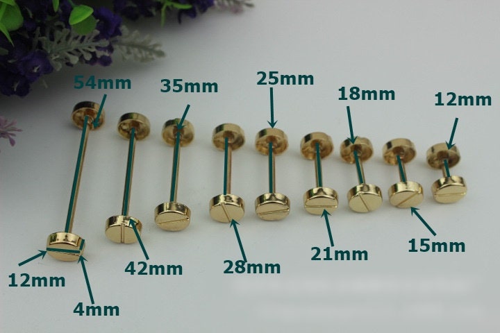 Metal Purse Dumbbell Screw Barbell Wheel Buckle Cap Flat Head Strap Holder Rivet Stud Post Connector Leathercraft Hardware Bag Repair