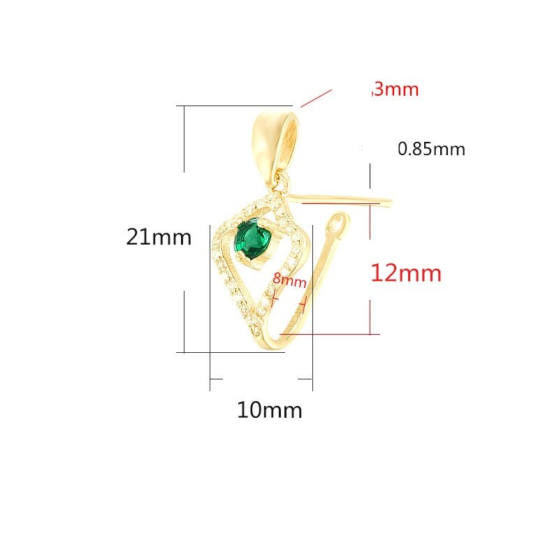 Crystals Leaf Buckle Clip Pendant Setting Wholesale Sterling Silver Rose Gold Fine 925 8x12 mm For One Stone Gemstone No Prongs DIY Jewelry