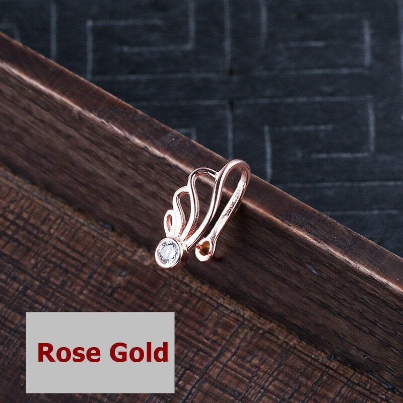 Sterling Silver Round Buckle Clip Pendant No Prongs Setting Rose Gold Fine 925 11x9 mm For One Stone Gemstone Pearl DIY Jewelry Wholesale