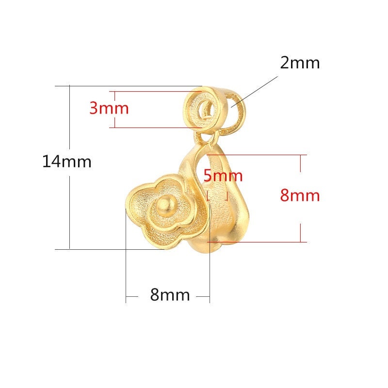 Flower Round Buckle Clip Pendant Setting Sterling Silver Rose Gold Fine 925 3mm 5x8mm For Two Stones No Prongs DIY Jewelry Wholesale