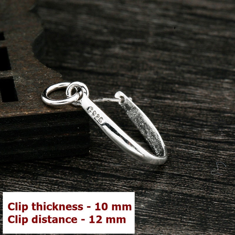 Round Buckle Clip Pendant Setting Tray Bulk Sterling Silver Rose Gold Fine 925 10x12 mm For One Stone Pearl No Prongs DIY Jewelry Wholesale