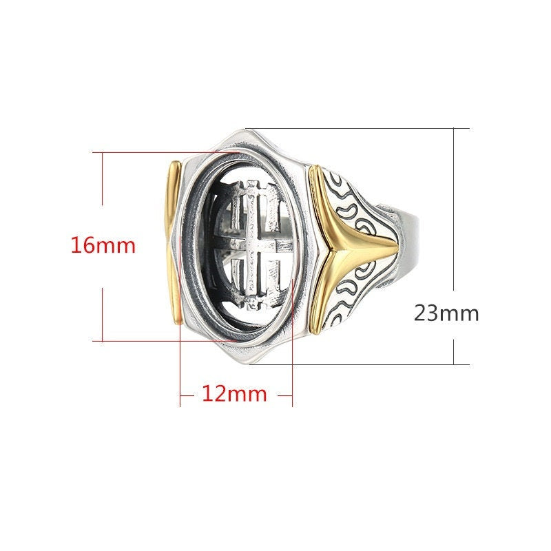 Ring Blank Setting 1pc Sterling Silver 925 Vintage Oval 18k Gold Vermeil Adjustable Fine 12x16mm 13x18mm One Stone Gemstone No Prongs DIY