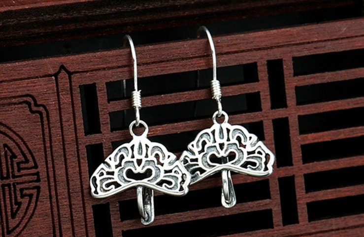 Retro Flower Clip Base Earrings Hook Setting Sterling Silver Fine 925 3.5x9 mm For One Stone Gemstone No Prongs DIY Jewelry Wholesale