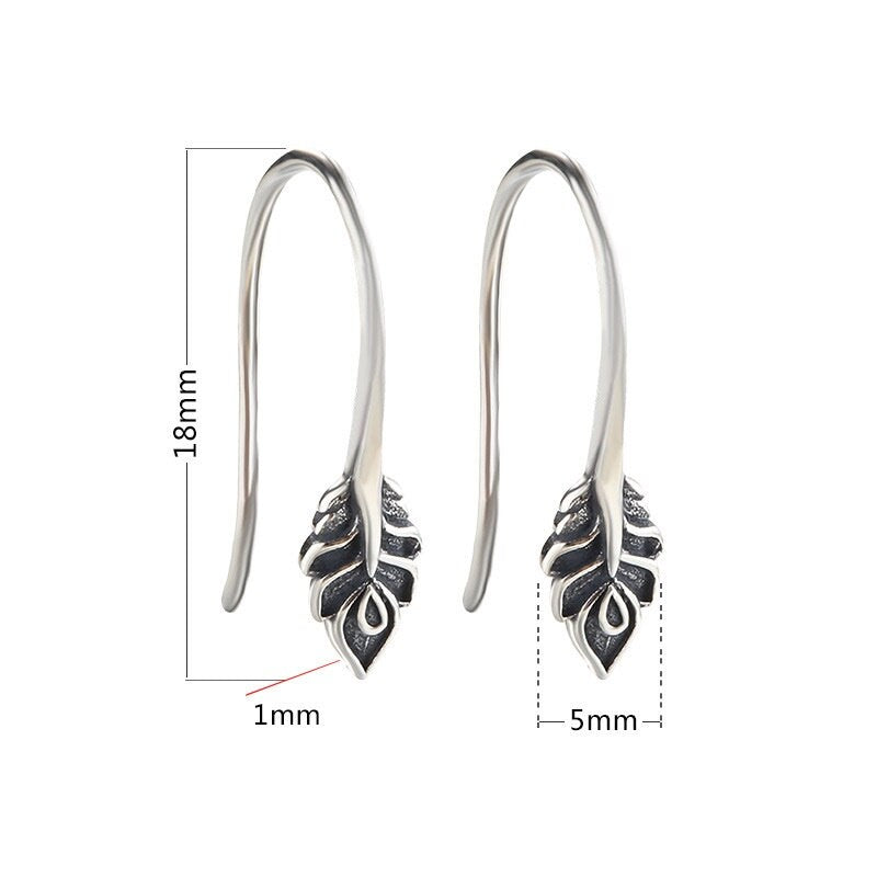 Leaf Clip Earrings Hook Setting Tray Bulk Sterling Silver Gold Fine 925 5x18 mm For One Stone Gemstone Pearl No Prongs DIY Jewelry Wholesale