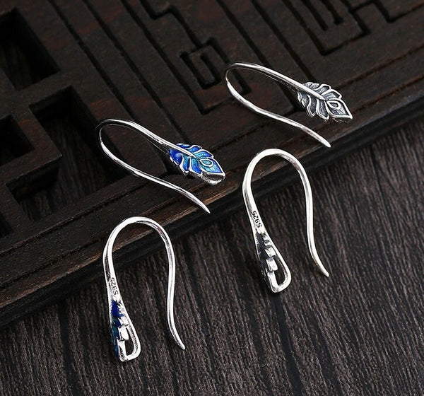 Leaf Clip Earrings Hook Setting Tray Bulk Sterling Silver Gold Fine 925 5x18 mm For One Stone Gemstone Pearl No Prongs DIY Jewelry Wholesale