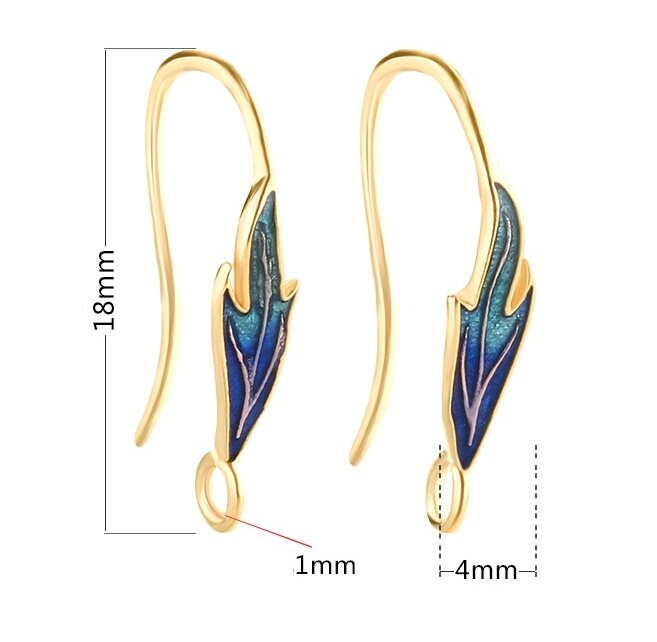 Leaf Clip Earrings Hook Setting Base Sterling Silver Rose Gold Fine 925 4x18 mm For One Stone Gemstone Pearl No Prongs DIY Jewelry Wholesale